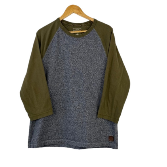 ROOTS Salt And Pepper And Green 3/4 Sleeve T-shirt Size L - Picture 1 of 5